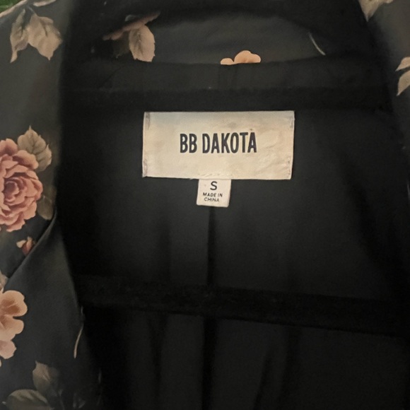 BB Dakota Black Pink Floral Rose Soft Leather Moto Jacket - Picture 4 of 13